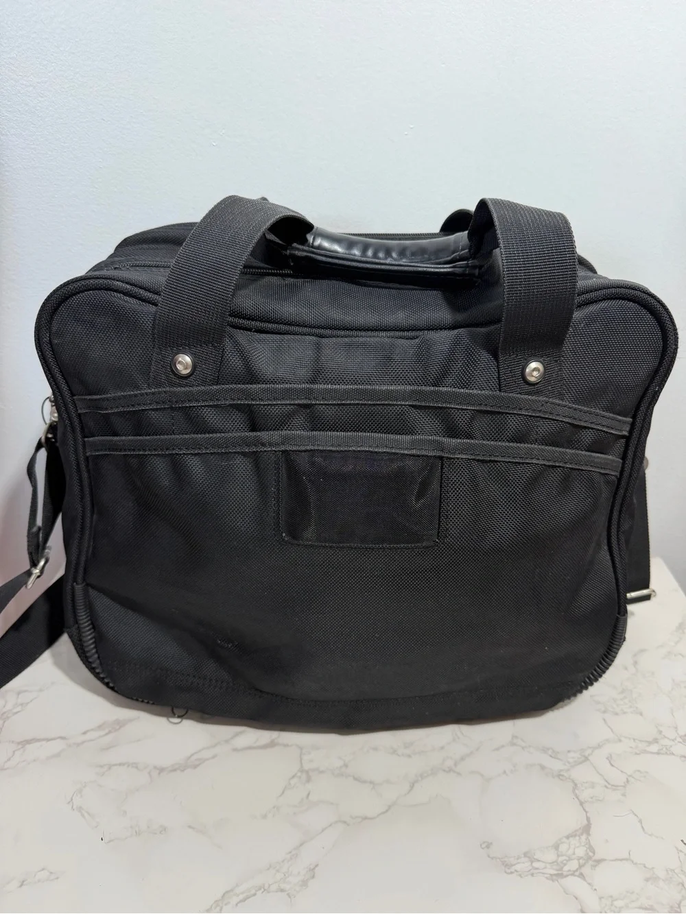 E-Bag Black Unisex Overnight/Laptop Canvas Bag with Shoulder Strap